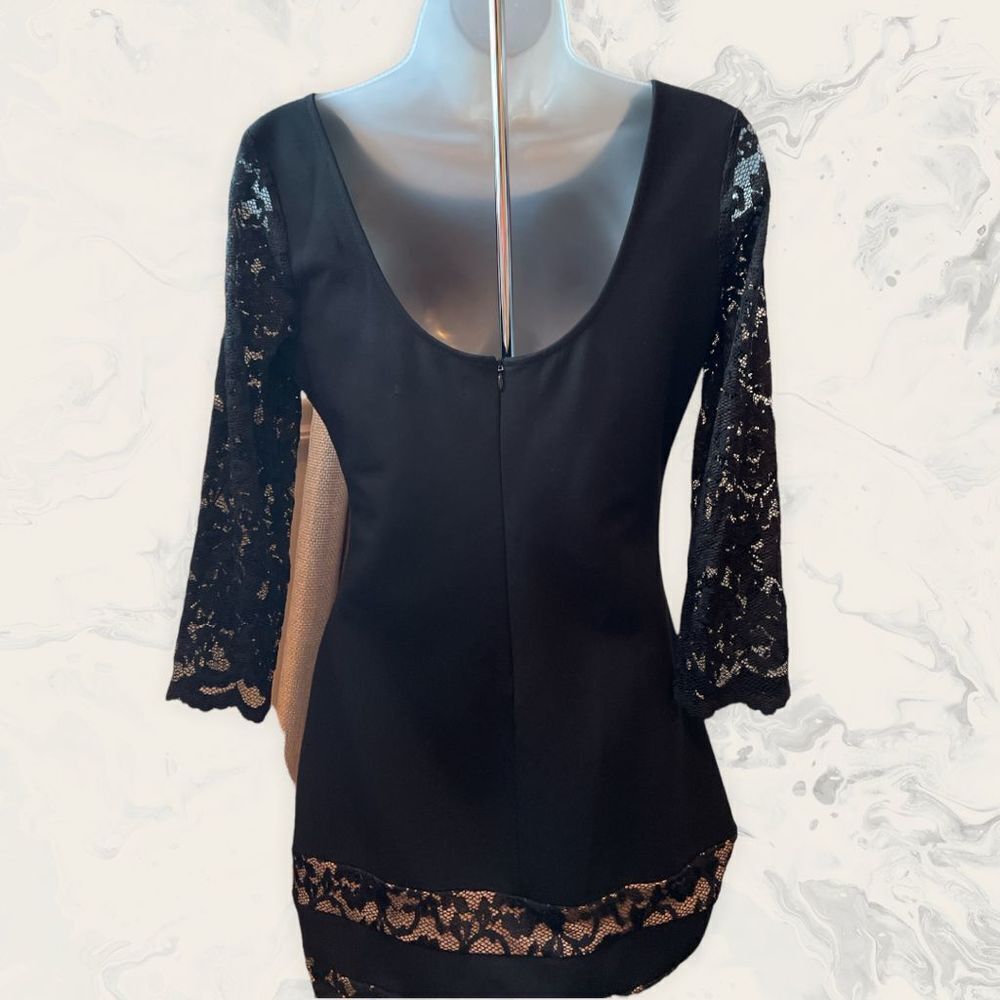 Guess by Marciano Black Lace Sleeve Mini Dress - Picture 4 of 5